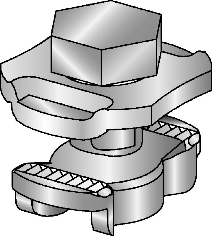 MQN Channel connector Galvanized channel connector for joining any elements with a butterfly opening