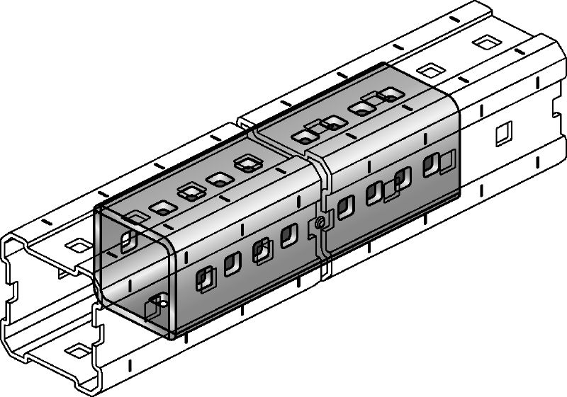 MIC-E Connector Hot-dip galvanized (HDG) connector used to connect MI girders longitudinally for long spans in heavy-duty applications