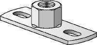 MGL 2 light-duty base plate Galvanized light-duty base plate to fasten metric threaded rods with two anchor points