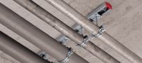 MP-H Quick-close light-duty pipe clamp Galvanized pipe clamp with quick closure for high productivity in light-duty applications Applications 1