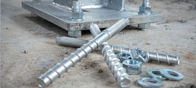 HUS4-AF Screw anchor High-performing threaded head screw anchor for fastening to concrete and masonry (multilayer corrosion protection) Applications 1