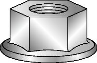 Galvanized hex flange nut Galvanized hex nut with flange corresponding to DIN 6923 8