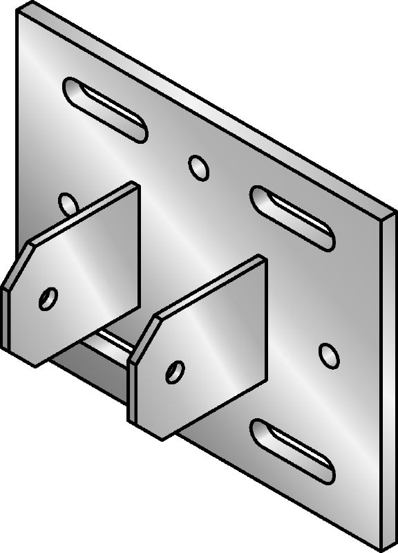 MIC MAH Connector Hot-dip galvanized (HDG) multi-angle connector for fastening MI girders to steel beams at an angle