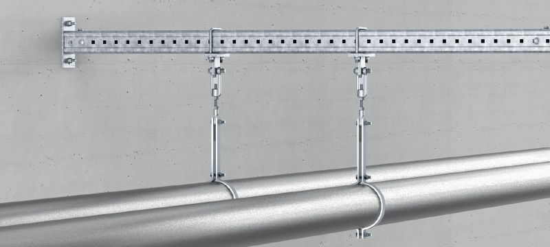 MIC-SPH Pipe hanger accessory Hot-dip galvanized (HDG) accessory attached to MI girders to support hanging pipes Applications 1