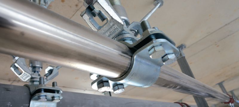 MFP-F Fixed point pipe clamp Hot-dip galvanized (HDG) fixed point pipe clamp for maximum performance in heavy-duty applications Applications 1