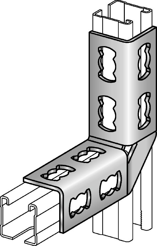 MQW-8/90 Angle bracket Galvanized 90-degree angle for connecting multiple MQ strut channels