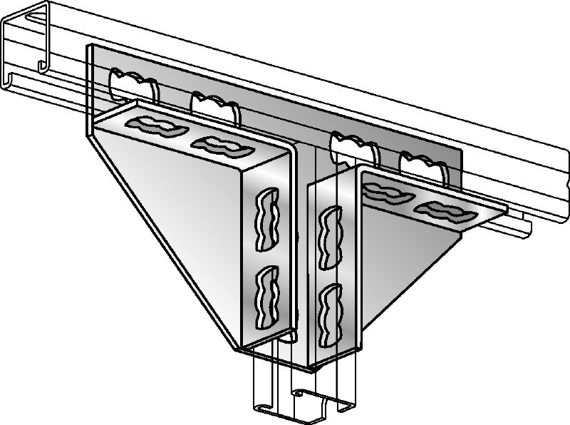 MV 3/2 D-X Galvanized flexible channel connector for two-dimensional structures