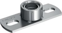 MGS 2-R Stainless steel (A4) medium-duty base plate to fasten imperial threaded rods with two anchor points