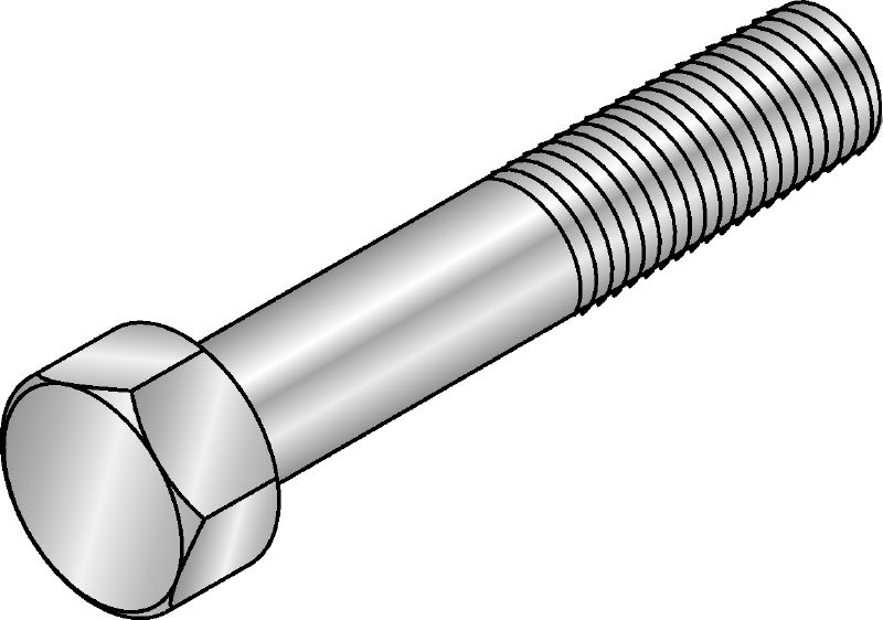 M12-F hexagon bolts Hot-dip galvanized (HDG) hexagon bolt used in various applications