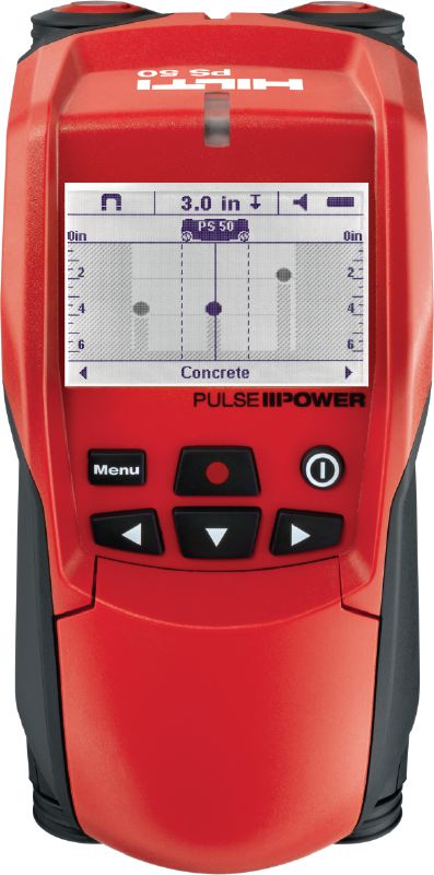PS 50 Multidetector Versatile detector to find rebar, pipes, live wire and wood for safe drilling