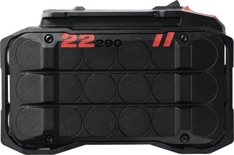 B 22-290 Nuron battery Highest-capacity 22V Li-ion battery built to maximize the run time of heavy-duty Nuron tools