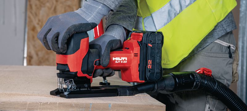 SJT 6-22 Cordless jigsaw Powerful barrel-grip cordless jigsaw with longer run time for precise straight or curved cuts (Nuron battery platform) Applications 1