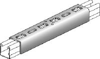 MQV Channel tie Galvanized channel connector used as a longitudinal extender for MQ strut channels