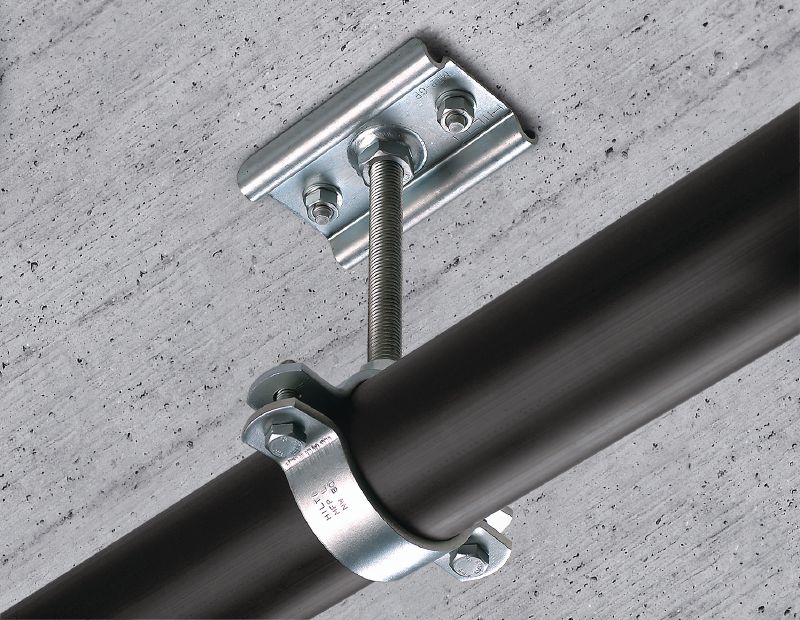 MFP-L-F Light fixed point pipe clamp Hot-dip galvanized (HDG) fixed point pipe clamp for maximum performance in light-duty applications Applications 1