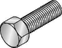 HDG hexagon screw DIN 933 Hot-dip galvanized (HDG) hexagon screw corresponding to DIN 933