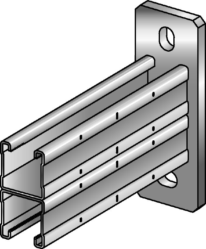 MQK-41 D-F Bracket Hot-dip galvanized (HDG) C-Channel double-bracket for medium-duty applications