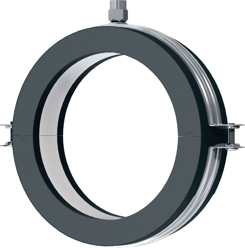 MRP-RPC Quick-close refrigeration pipe clamp Galvanized pipe clamp for high productivity in refrigeration and cold water applications with an insulation thickness of 19 mm