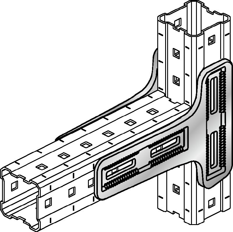 MIC-90-LH Connector Hot-dip galvanized (HDG) connector offering highest load capacity within the MI and MIQ modular system