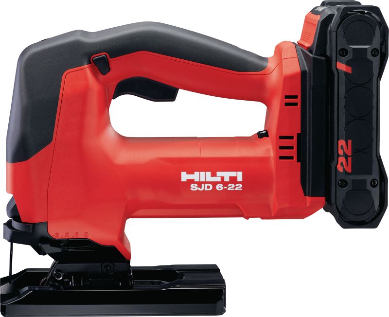 SJD 6-22 Cordless jigsaw Powerful top-handle cordless jigsaw with optional on-board dust collection for precise straight or curved cuts (Nuron battery platform)