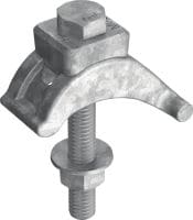 MI-SGC M12 Hot-dip galvanized (HDG) single beam clamp for connecting MIQ steel baseplates to steel beams