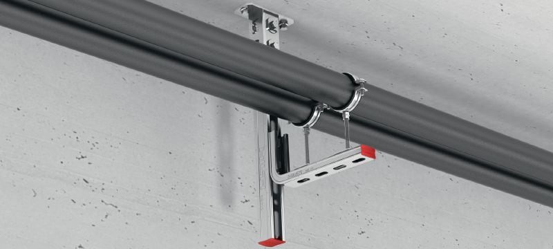 MQK-21-L Galvanized bracket with a 21 mm, high single MQ strut channel for medium-duty indoor applications Applications 1
