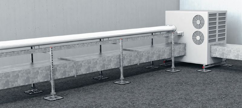 MV-LDP Robust load distribution plate for installing air conditioning units, walkways, ventilation ducts, pipework, or cable trays on flat roofs Applications 1