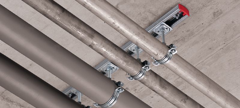 MP-H Quick-close light-duty pipe clamp Galvanized pipe clamp with quick closure for high productivity in light-duty applications Applications 1