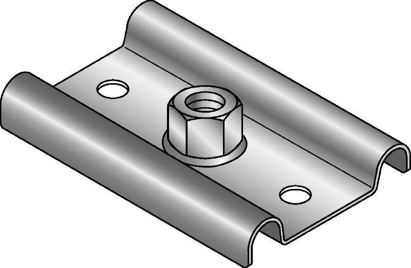 MFP-GP-F Fixed point base plate Premium hot-dip galvanized (HDG) baseplate for light-duty fixed point applications (metric)