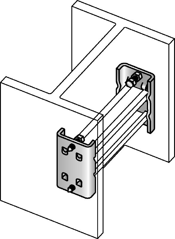 MQT-K Clamping bracket Galvanized beam clamp for connecting MQ strut channels within the flanges of steel beams