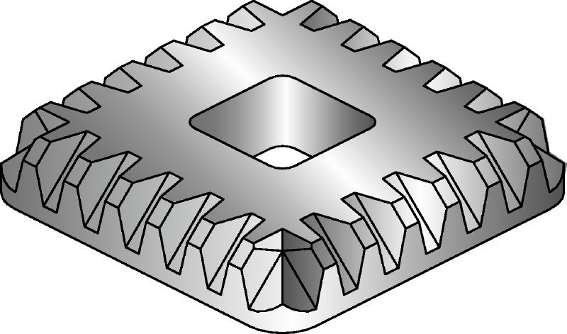 MIA-TP Tooth plate Hot-dip galvanized (HDG) tooth plate used with the MIA-OH bolt for fastening of MI and MIQ connectors