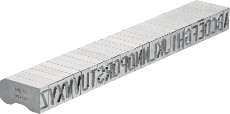 X-MC S 8/10 Steel marking stamps Sharp-tipped, wide letter and number characters for stamping identification markings onto metal