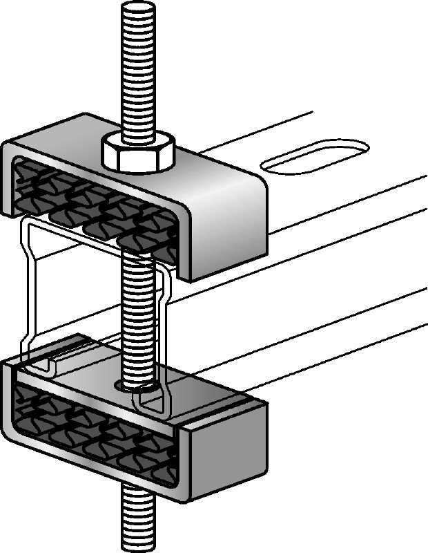 MAC-P33 sound insulation set Galvanized sound insulation set for MQ strut channels