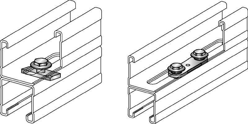 MQZ Galvanized channel tie to create double channels