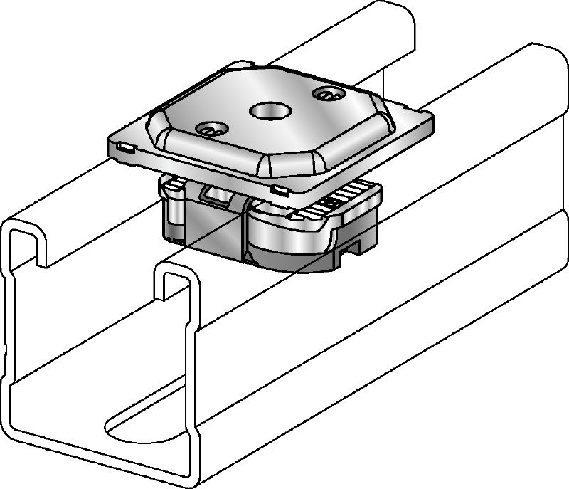 MQA Galvanized pipe clamp saddle for connecting threaded components to MQ strut channels