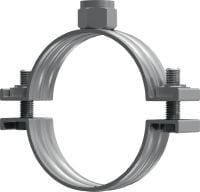 MP-M Pipe clamp heavy-duty Standard galvanized pipe clamp without sound inlay for heavy-duty piping applications