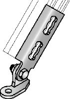 MQS-ACD Channel brace connector Galvanized pre-assembled channel brace connector with increased installation flexibility and loads for a wide range of seismic applications