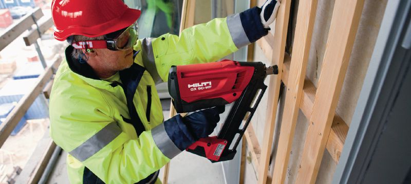 GX-WF HDG smooth nails Hot-dip galvanized, smooth framing nail for fastening wood to wood with the GX 90-WF nailer Applications 1