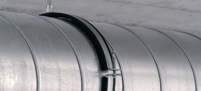 MV-PI Ventilation Pipe clamp Galvanized ventilation pipe clamp with sound insulation for high productivity in spiral duct applications Applications 1