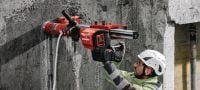 DD 150-U-22 cordless core drill Cordless diamond coring machine for handheld or rig-based coring from 52-162 mm (2 – 6-3/8) in concrete or up to 252mm (10) in masonry (Nuron battery) Applications 2