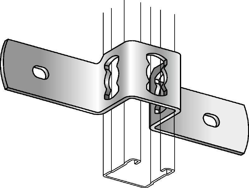 MQB Clamp (strut to concrete) Galvanized clamp for cross-connection of one MQ strut channel to concrete
