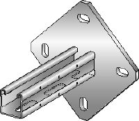 MQK-41/4 Bracket Galvanized C-Channel bracket with 4-hole baseplate for medium-duty applications