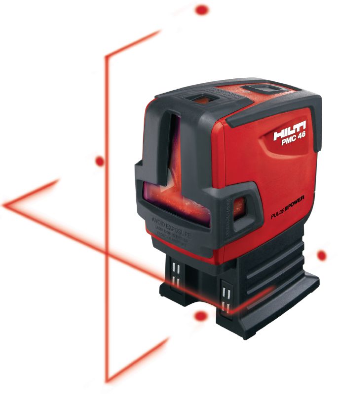 PMC 46 Plumb and line laser Combi-laser with 2 lines and 4 points for plumbing, leveling, aligning and squaring with red beam