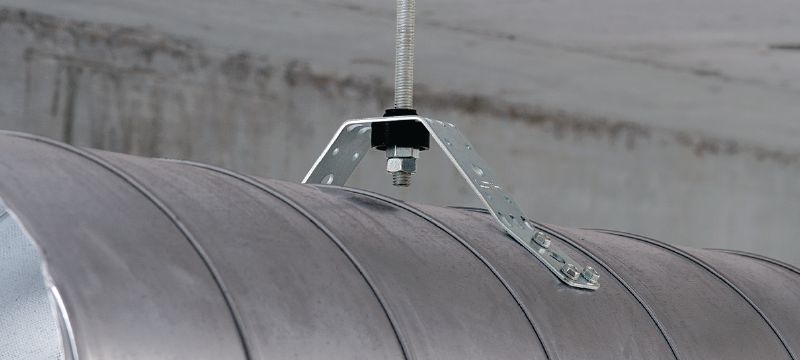 MVA-S ventilation support Galvanized air duct hangers for fastening round air ducts with sound insulation Applications 1