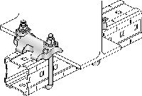 MI-DGC Beam clamp Hot-dip galvanized (HDG) double beam clamp for connecting MI girders to steel beams for heavy-duty applications