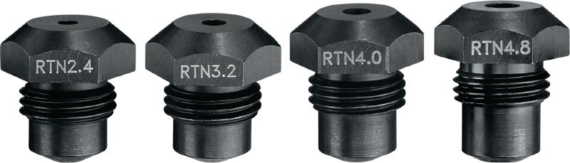 RT 6-22 rivet nose piece sets Rivet nose piece set for fastening steel, aluminum and stainless-steel rivets with your RT 6-22 cordless rivet tool (set includes 2.4mm, 3.2mm, 4.0mm and 4.8mm)