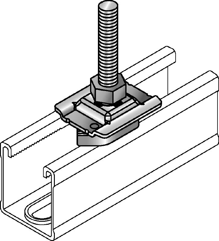 MM-ST Galvanized preassembled pipe clamp saddle for quick connection to MM strut channels