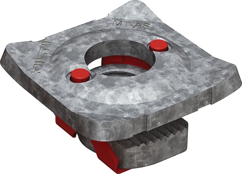 MT-AS B OC Pipe ring saddle Pipe ring saddle for connecting threaded components to MT C-Channels, in moderately corrosive environments
