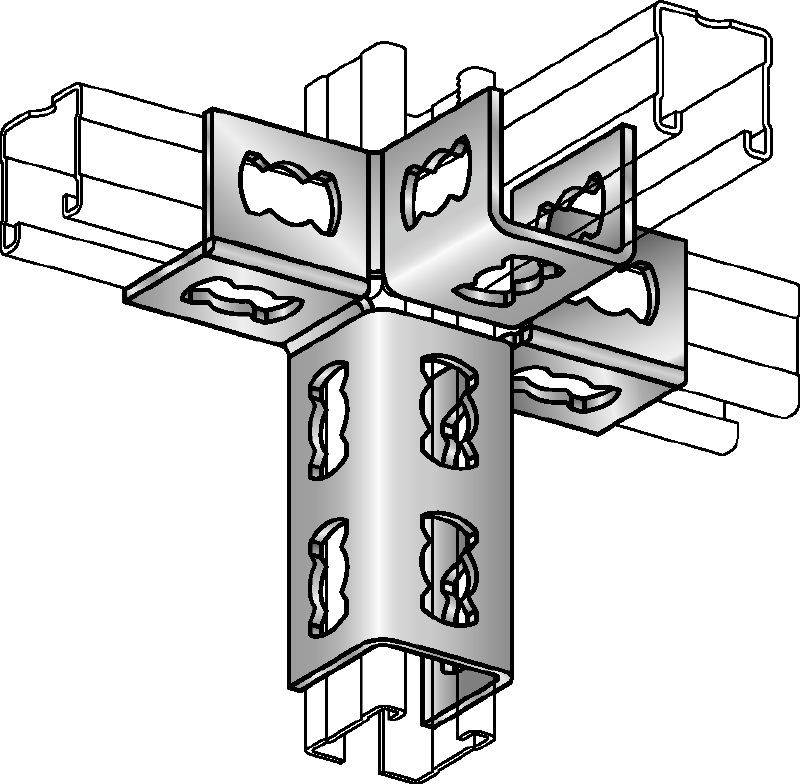 MQV-4/3 D Angle connector Galvanized channel connector for three-dimensional structures