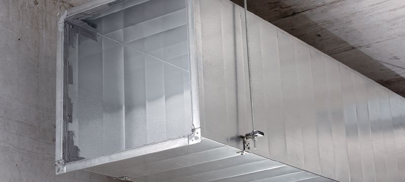 MVA-ZC ventilation support Galvanized air duct bracket for fastening medium ventilation ducts overhead Applications 1