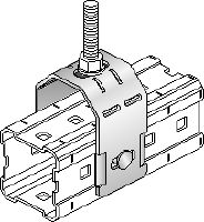 MIC-TRC Connector (double) Hot-dip galvanized (HDG) connector for fastening M12 (1/2) and M20 (3/4) threaded rods to MI girders Applications 1